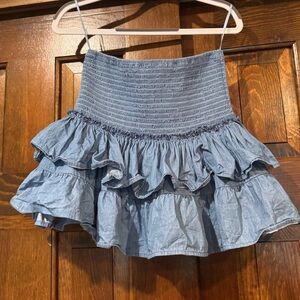 Boho Pink Mini Ruffle Skirt